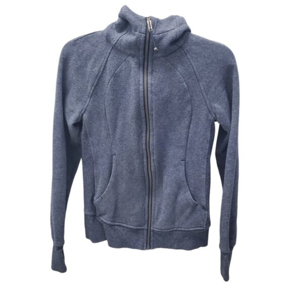 lululemon Scuba Hoodie Blue Zip Front & Pockets - Picture 5 of 12